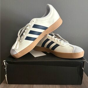 Adidas Women's VL Court Base White Navy Gum Casual Sneakers 8.5
